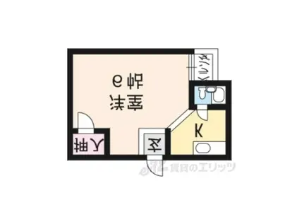 紅彩ハウス(1K/4階)の間取り写真