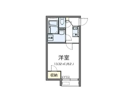ソレーユ東大沼(1K/2階)の間取り写真
