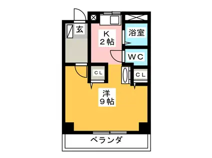 ロイヤルヒルズ(1K/3階)の間取り写真