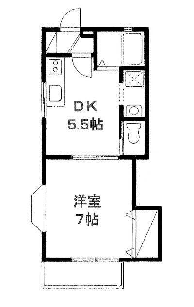 ロイヤル・ナカムラII(1DK/2階)の間取り写真