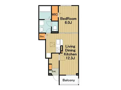 ビラ・パストラル(1LDK/1階)の間取り写真