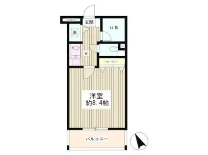 ラルゴ西早稲田(1K/2階)の間取り写真