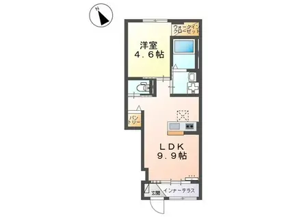 FIRST(1LDK/1階)の間取り写真