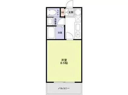 六甲レイクヒルズ(1K/1階)の間取り写真