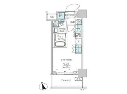 パークアクシス大塚ステーションゲートタワー(ワンルーム/14階)の間取り写真