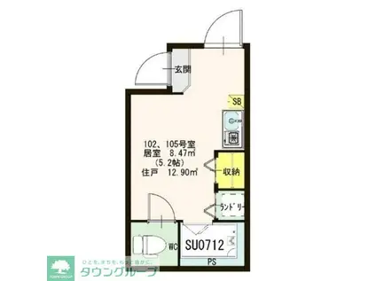 ハーモニーテラス方南町ウエスト(ワンルーム/1階)の間取り写真