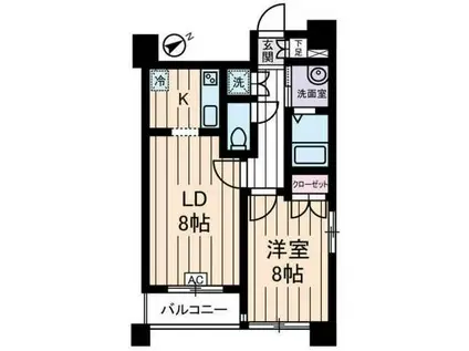 リリエンベルグ弐番館(1LDK/8階)の間取り写真