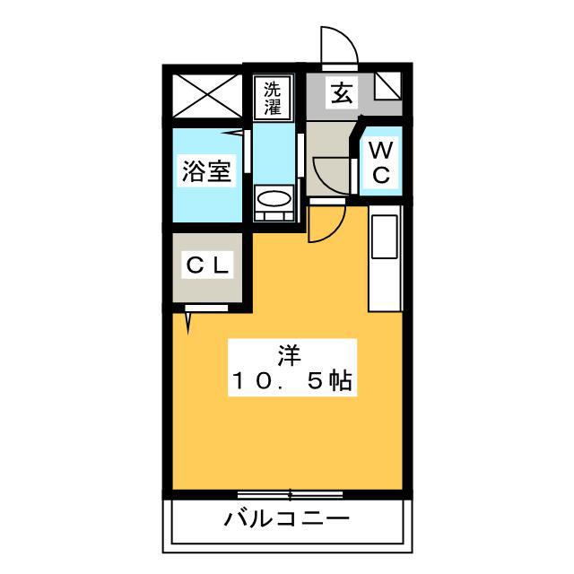 コスモス(ワンルーム/3階)の間取り写真