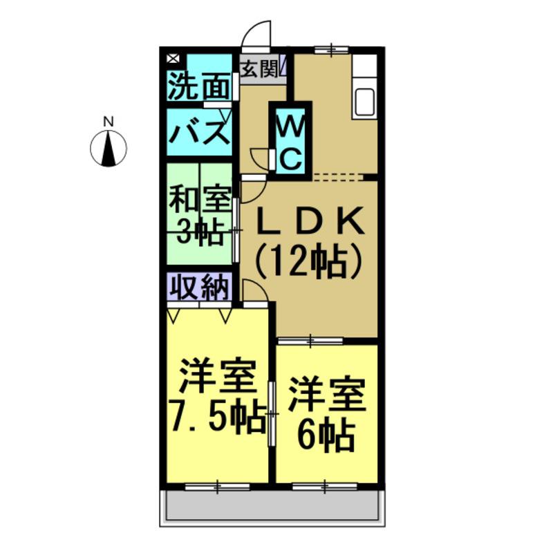 プリムローズ(2SLDK/2階)の間取り写真
