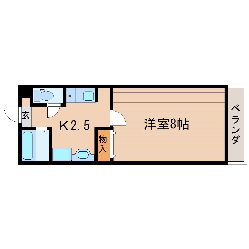 FUJIKOハイツVII(1K/1階)の間取り写真