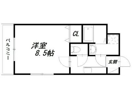 CORAL BLUE(1K/2階)の間取り写真