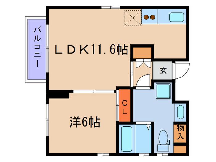 エスペイス池袋イースト(1LDK/1階)の間取り写真
