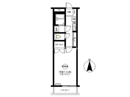 パルク花水木(1K/2階)の間取り写真