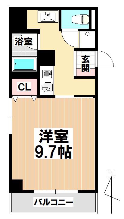 グリーンパーク新瑞(1K/4階)の間取り写真