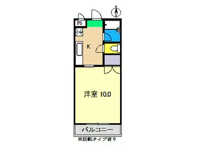 パークアベニュー(1K/3階)の間取り写真