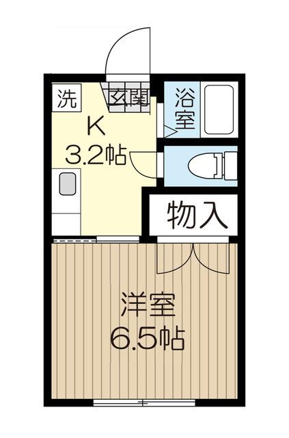 レガーリオ双葉ヶ丘(1K/1階)の間取り写真