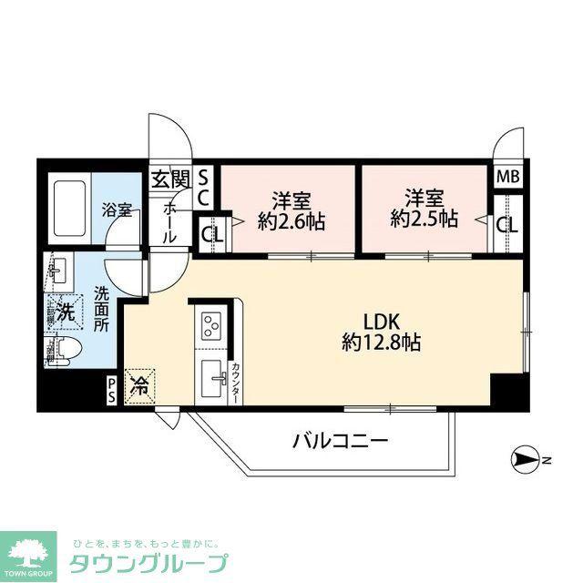 プレール・ドゥーク亀戸小村井(1SLDK/6階)の間取り写真