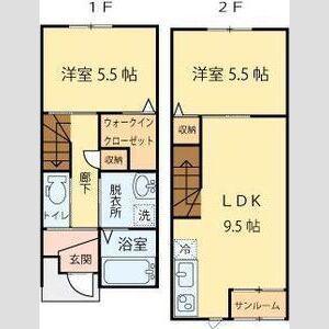 ステラトキ(2LDK/1階)の間取り写真