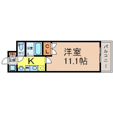 プログレッソ岩塚(1K/3階)の間取り写真
