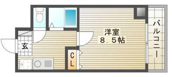 セントラルパーク絵図(1K/6階)の間取り写真