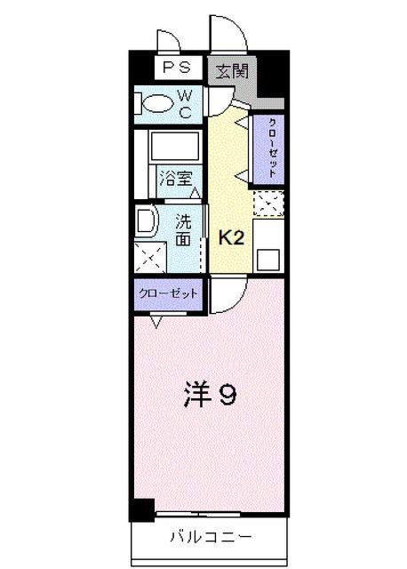 プラシード倉敷(1K/6階)の間取り写真