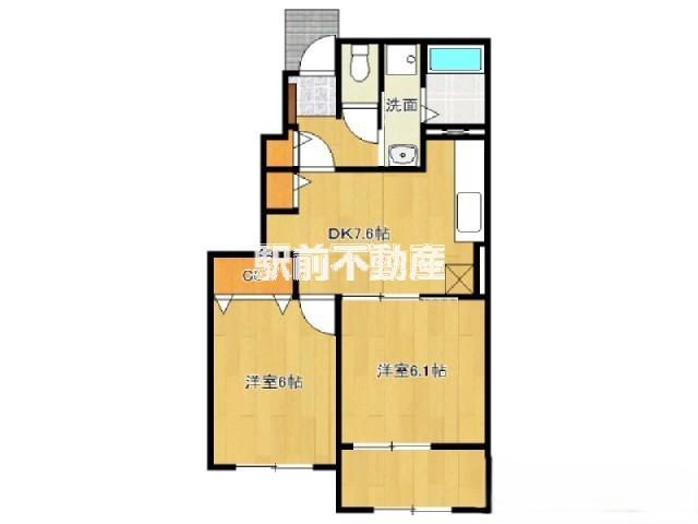 アルバーダ・MIII(2DK/1階)の間取り写真