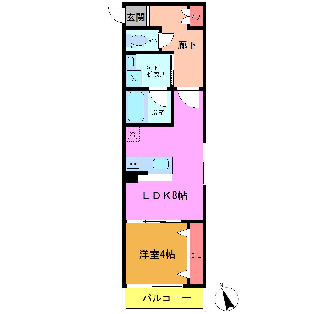 レオ四拾八番館(1LDK/3階)の間取り写真