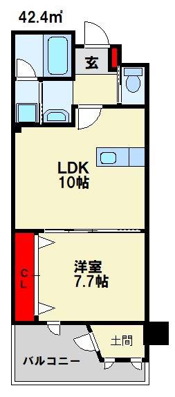 ロイヤル光貞台(1LDK/2階)の間取り写真