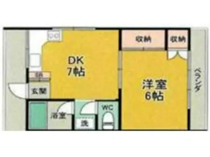 本蓮沼レジデンス(1DK/2階)の間取り写真