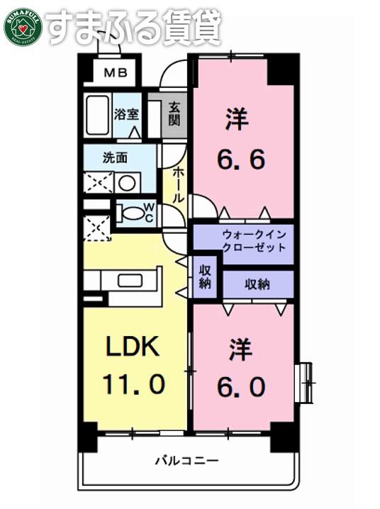 アネックスマンション(2LDK/3階)の間取り写真