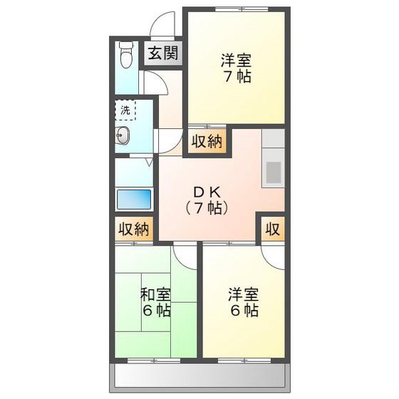 コーポM&I(3DK/1階)の間取り写真