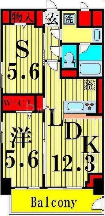 グランジュテⅡ(1SLDK/9階)の間取り写真