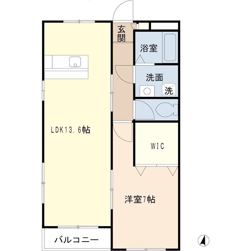 アヴニール(1LDK/1階)の間取り写真