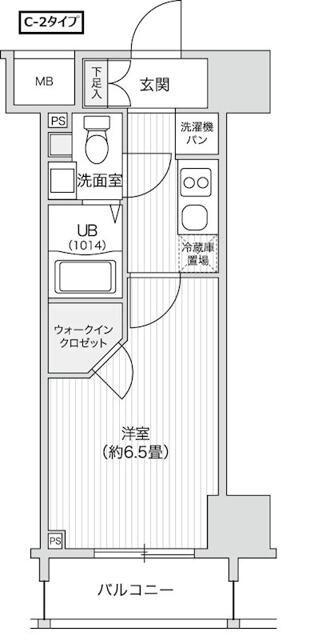 レジディア笹塚II(1K/10階)の間取り写真