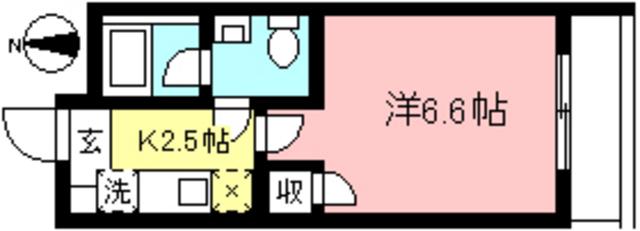 STREAM府中(1K/1階)の間取り写真
