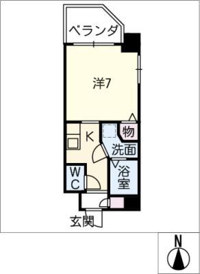 MELLON(1K/6階)の間取り写真