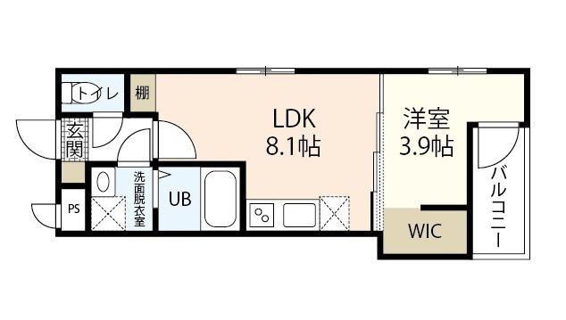 MOVE楽々園ウエスト(1LDK/2階)の間取り写真