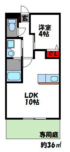 ノーブルパレス(1LDK/1階)の間取り写真