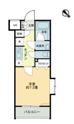 PATIO阿佐ヶ谷(1K/1階)の間取り写真