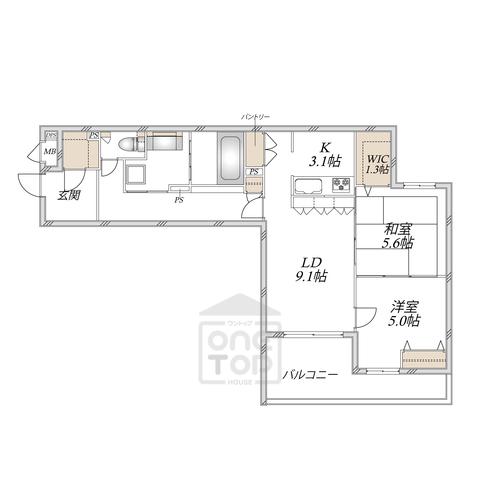 ウエスタンハイツ18(2LDK/2階)の間取り写真