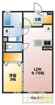 サンクレアIIIIII(1LDK/1階)の間取り写真