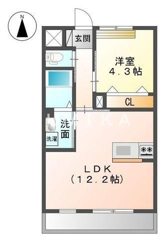 パープルオリエンテ(1LDK/1階)の間取り写真