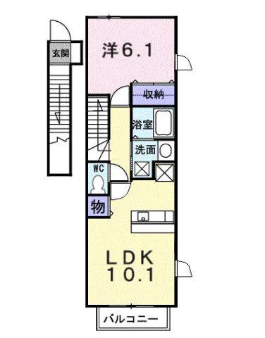 ルミナスNISHIHARA(1LDK/2階)の間取り写真