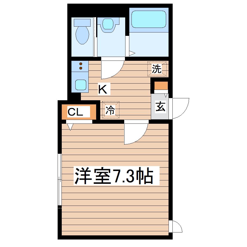 ユーフォリア長町南(1K/3階)の間取り写真