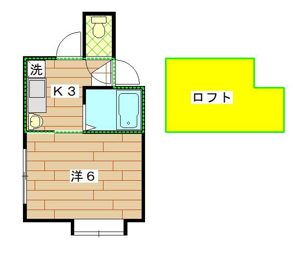 都営三田線 本蓮沼駅 徒歩7分 2階建 築24年(1K/2階)の間取り写真