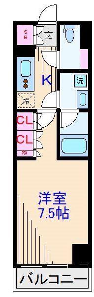 ルーブル川崎上平間弐番館(1K/3階)の間取り写真
