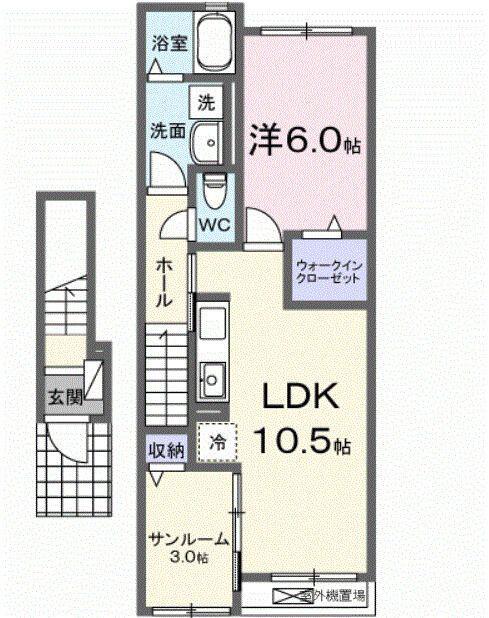 ＪＲ信越本線 安茂里駅 徒歩16分 2階建 新築(1LDK/2階)の間取り写真