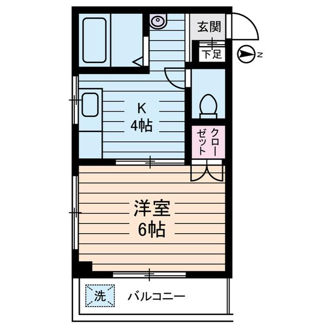 ハイツ リバーランド(1K/6階)の間取り写真