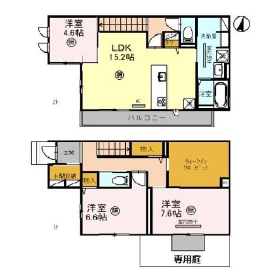 マーコット荘(3LDK/1階)の間取り写真