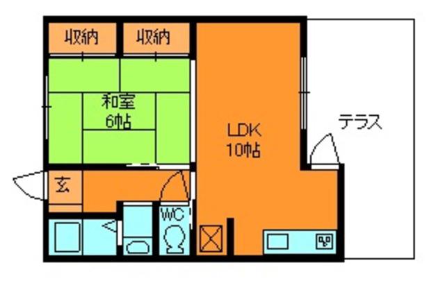 エアリーコート勢野北口(1LDK/1階)の間取り写真